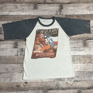 Willie Nelson Shirt Size Medium White Gray 80s 1980 Folk Music Band Tee